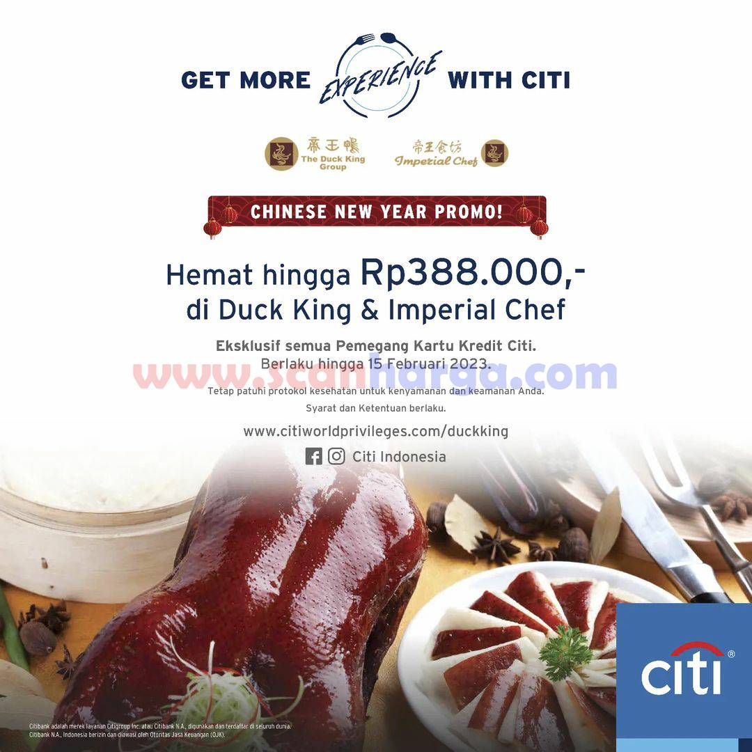 THE DUCK KING Promo HEMAT Rp. 388.000 dengan KARTU KREDIT CITIBANK